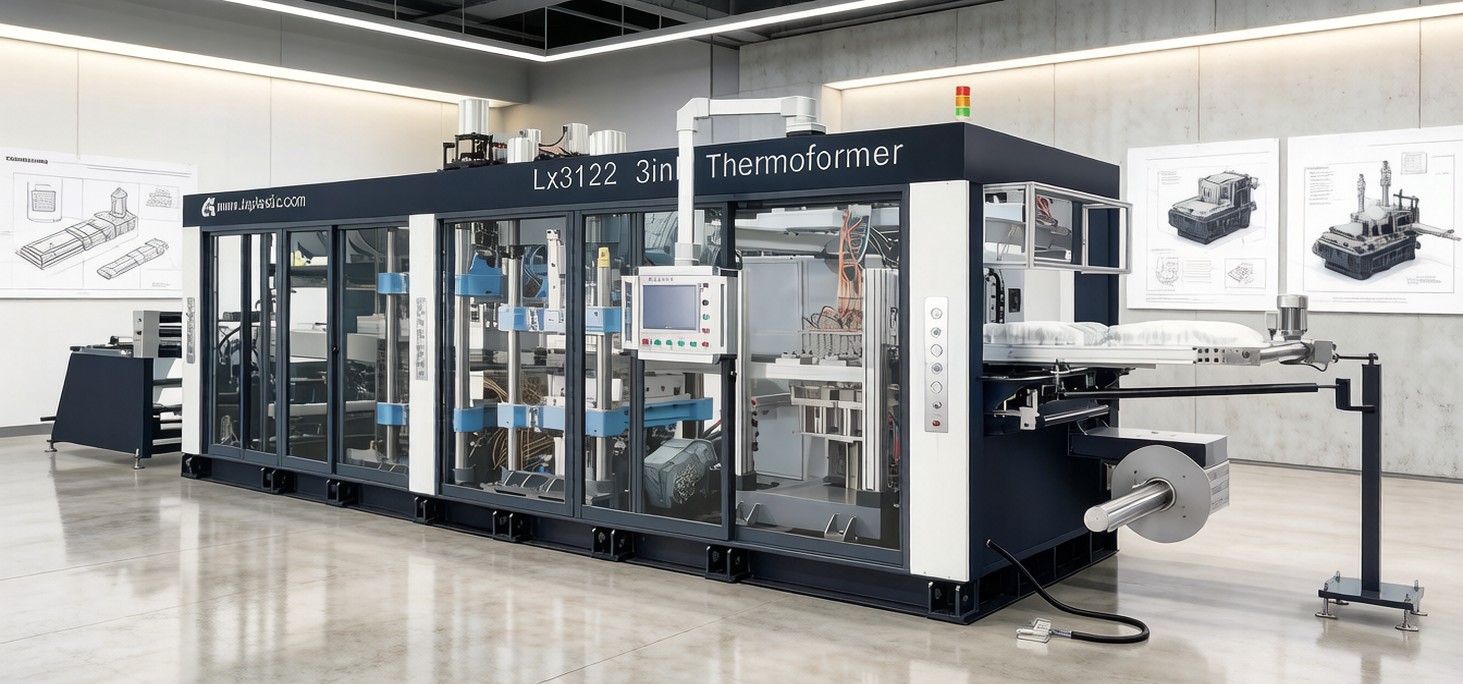 LX3122 3in1/4in1 thermoforming machine